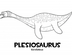 Plesiosaurus dinoszaurusz színező, kifestő