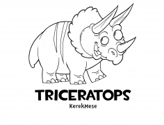 Triceratops dínó kifestő